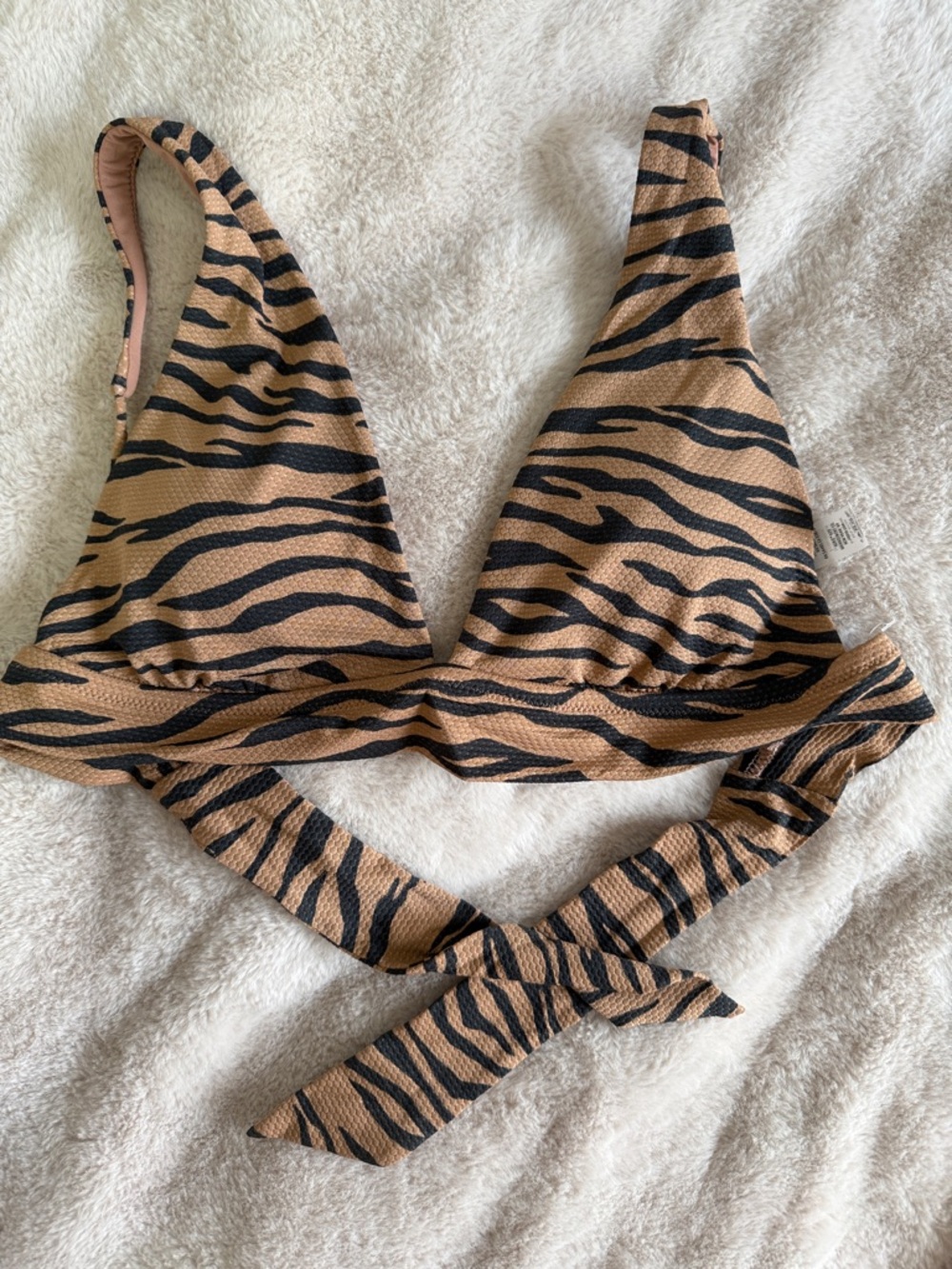 aerie Tiger Stripe Brown and Black Bikini Top